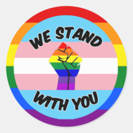 Transgenstöd Runt Klistermärke