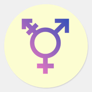 Transgensymbol Runt Klistermärke