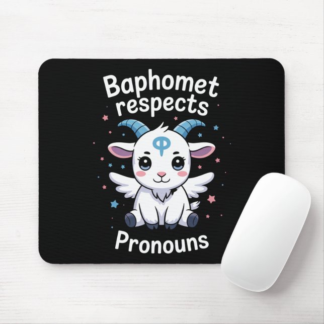 Transgenus Baphomet Respekterar Pronomen Transstol Musmatta (Med mus)