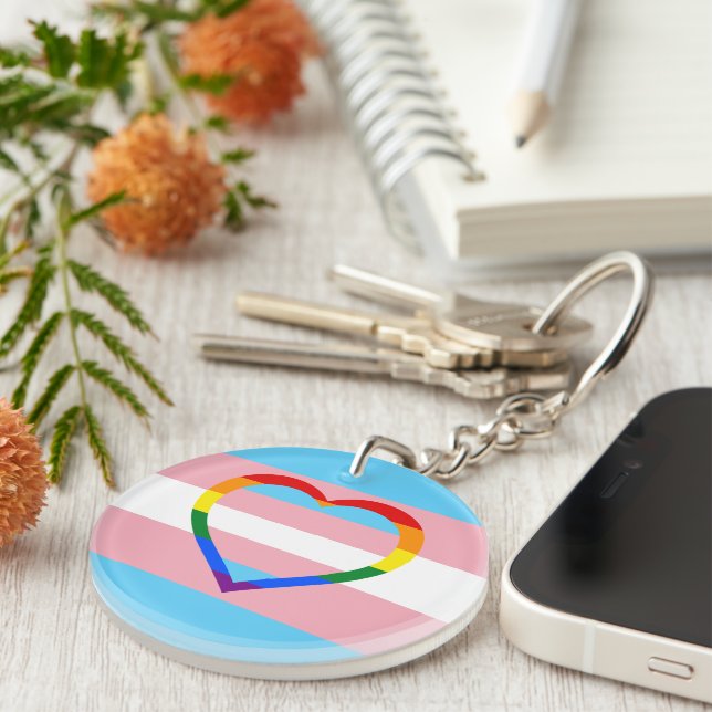 Transgenus Flagga, Pride och regnbåge Heart/gender (Högra Framsidan)