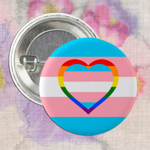 Transgenus-Flagga, regnbåge, Pride och gender Knapp