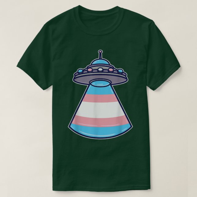 Transgenus Ufo Trans Pride Space, Pride månad T Shirt (Design framsida)