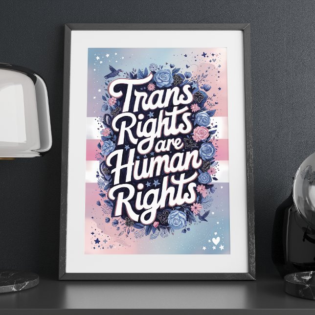 TransHöger är Human Högers HGBTQ Blommigt Art Poster (Skapare uppladdad)