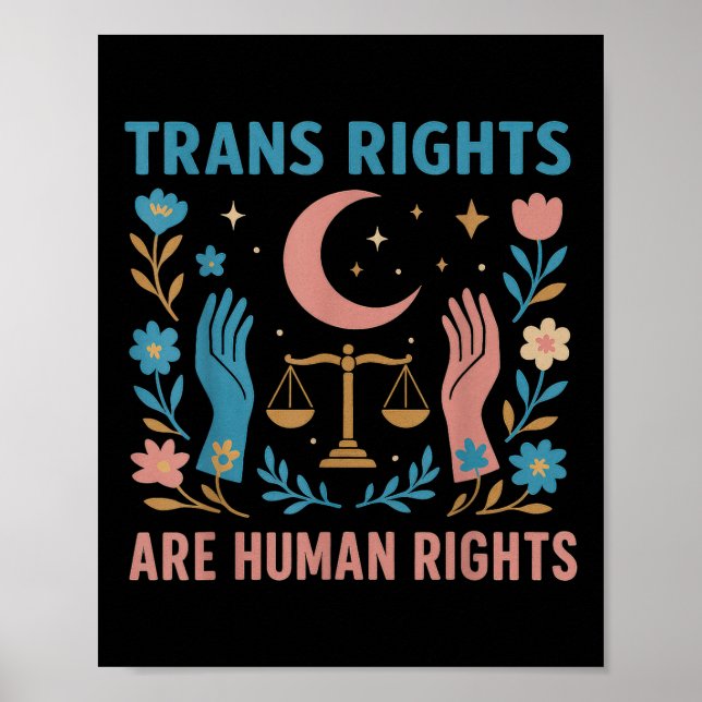 TransHöger är humana Höger Lgbtq Pride Protest Poster (Framsidan)