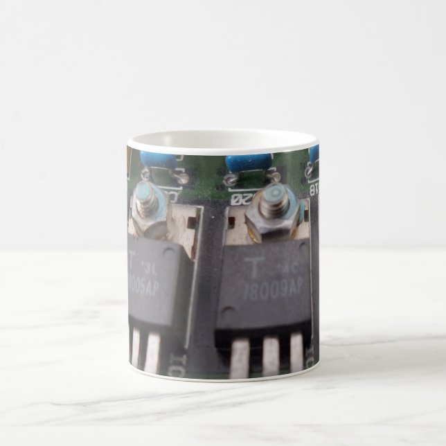 Transistor Circuit White 11 oz Klassisk Vit Mugg (Center)