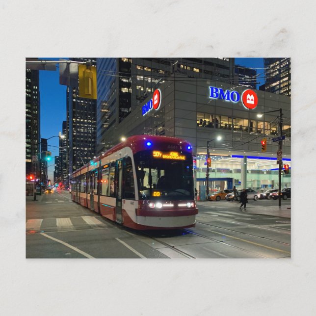 Transit Toronto Postcard 004 - Flexity at Kung/Bay Vykort (Framsida)