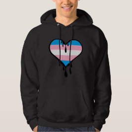 Transiterad Pride-dropphjärta Hoodie