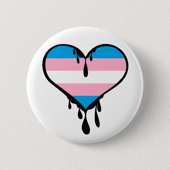 Transiterad Pride-dropphjärta Knapp (Framsida)