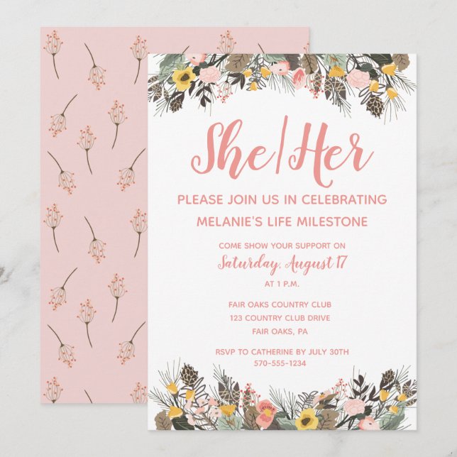 Transitering av skuvuden kommer ut från Party Inbjudningar (Fram/baksida)