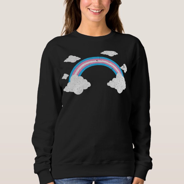 Transitmånad Lgbtq Transsexuell Flagga Regnbåge T Shirt (Framsida)