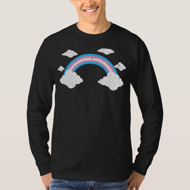 Transitmånad Lgbtq Transsexuell Flagga Regnbåge T T Shirt (Framsida)