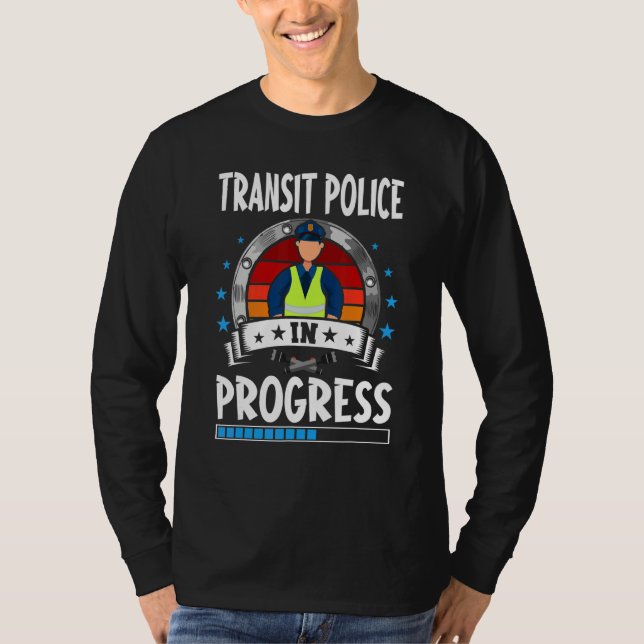 Transitpolisen pågående praktikant student t shirt (Framsida)
