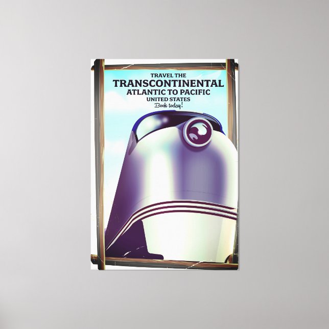 Transkontinental Railroad USA. Canvastryck (Framsida)