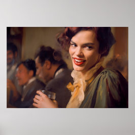 Transkvinna som dricker en drink med vänner poster