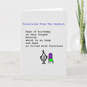 Translated from the Swedish - a birthday poem Kort