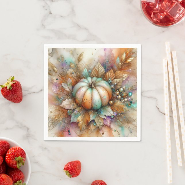 Translucent Autumn Fall Pumpkin  Pappersservett (Insitu)