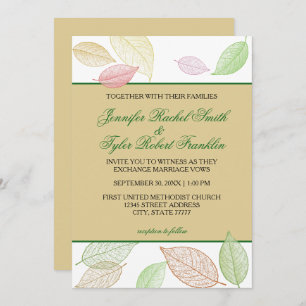 Translucent Höst löv - bröllopsinbjudan Inbjudningar