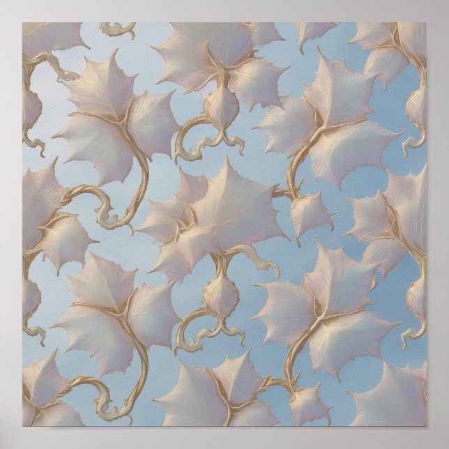 Translucent Iridescent Ivory Fabric Pattern Poster (Framsidan)