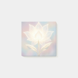 Translucent Lotus on Soft Background Post-it Block