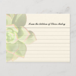 Translucent Succulcent Personlig Recipe Cards Vykort