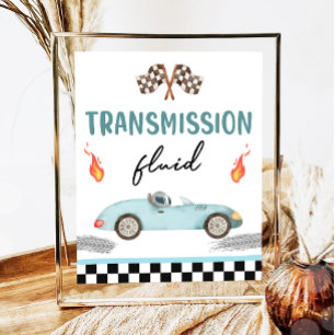 Transmission Fluid Tävling Car Two Fast Birthday Poster