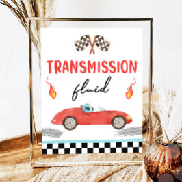 Transmission Fluid Tävling Car Two Fast Birthday Poster