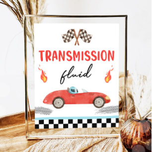 Transmission Fluid Tävling Car Two Fast Birthday Poster