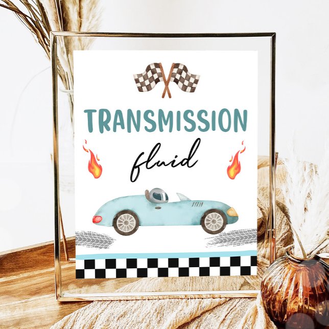 Transmission Fluid Tävling Car Two Fast Birthday Poster (Skapare uppladdad)