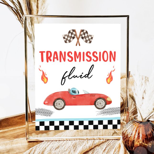 Transmission Fluid Tävling Car Two Fast Birthday Poster (Skapare uppladdad)