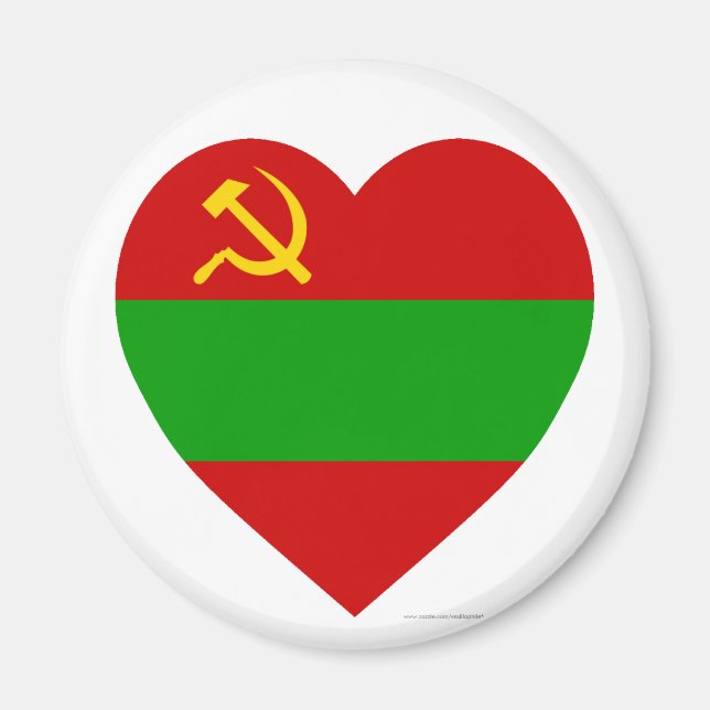 Transnistria Flagga Heart Magnet (Framsidan)