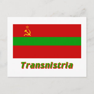 Transnistrien Flagga med Namn Vykort