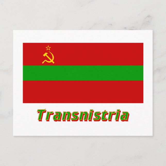 Transnistrien Flagga med Namn Vykort (Framsida)