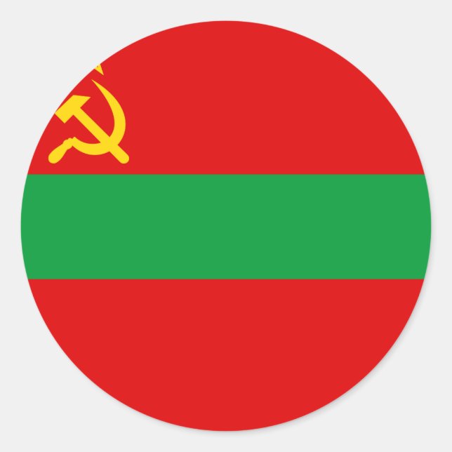 Transnistrien Flagga Runt Klistermärke (Framsida)