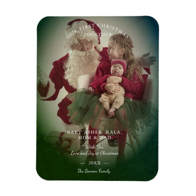 Transparency Effekt God Jul Foto Familj Magnet (Vertikal)