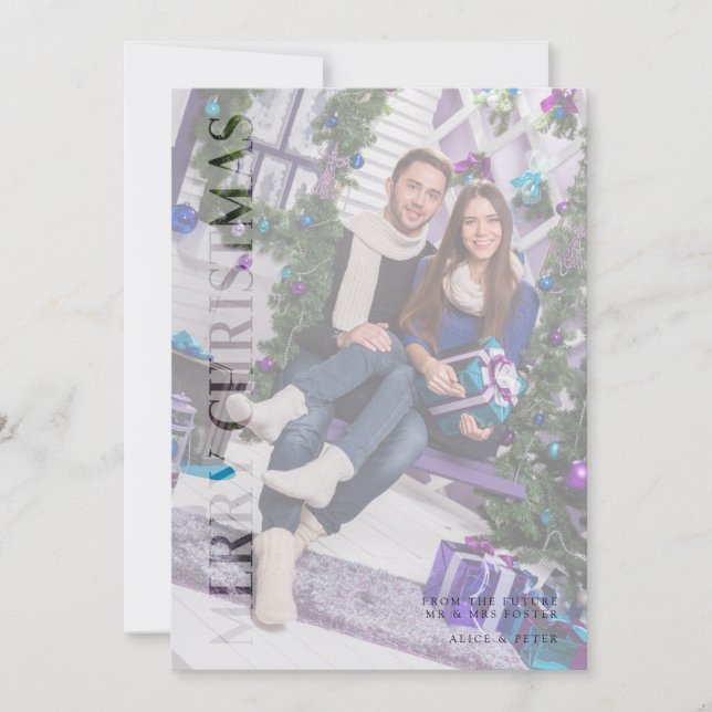 Transparenseffektfamiljens foto God jul Julkort (Framsida)