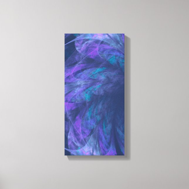 Transparent blå Petals Fractal Canvastryck (Framsida)