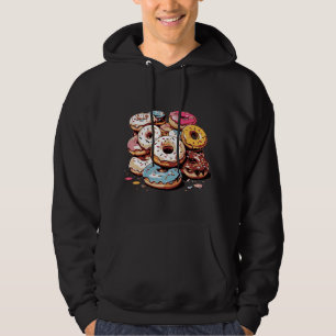 Transparent donuts-etikett hoodie