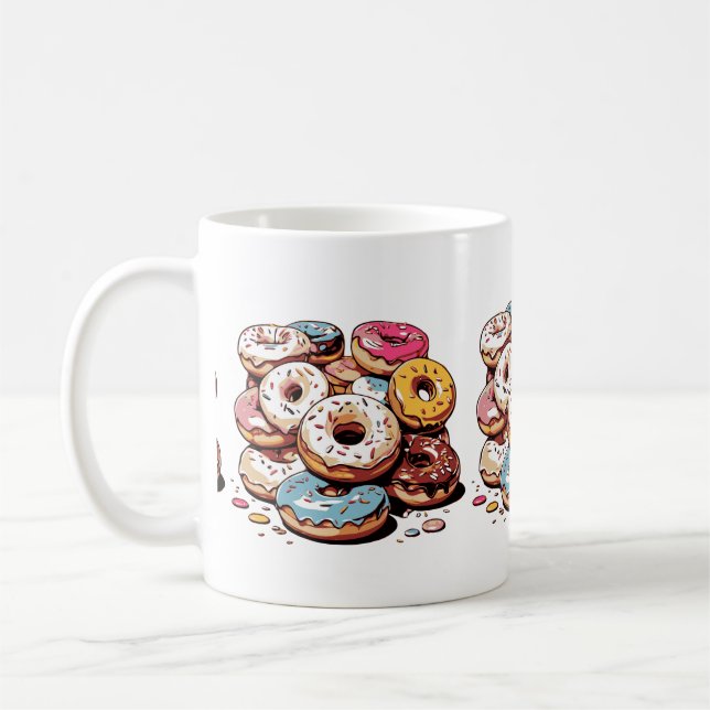 Transparent donuts-etikett kaffemugg (Vänster)