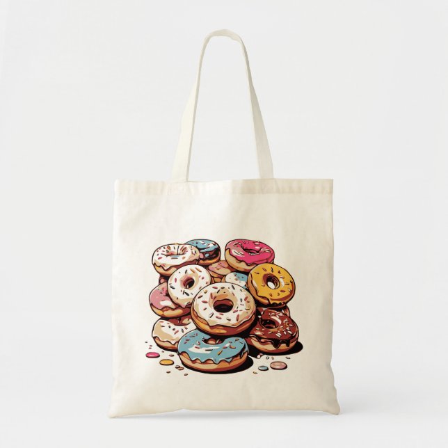 Transparent donuts-etikett tygkasse (Framsidan)