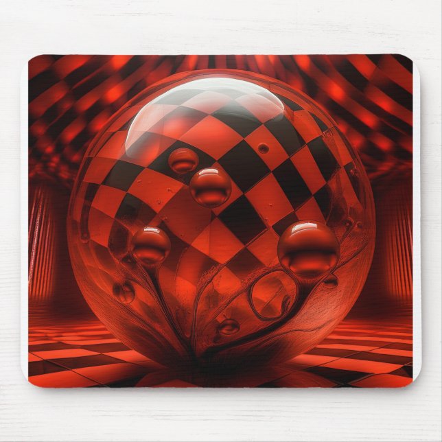 Transparent Glass Spheres and Checkerboard Floor  Musmatta (Framsidan)