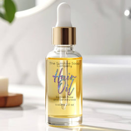 Transparent Holographic Glitter Hair Oil Label Fyrkantigt Klistermärke