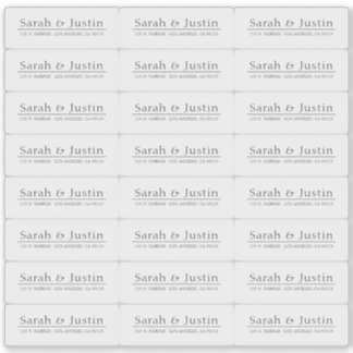 Transparent Modern Bröllop Return-adressetikett Klistermärken