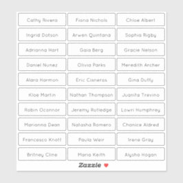 Transparent modern minimalistisk gäst namn klistermärken