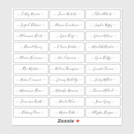 Transparent, modernt skriptgäst namn klistermärken