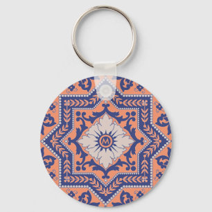 Transparent monogram Azulejo Stil Keychain Nyckelring
