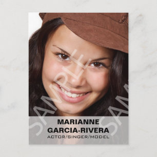 Transparent panel för Actor Headshot White Vykort