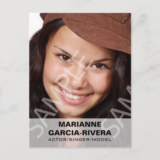 Transparent panel för Actor Headshot White Vykort (Framsida)