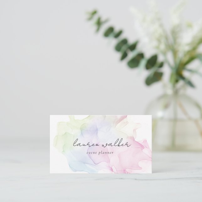 transparent pastel silke elegant-Affärskort Visitkort (Stående Fram)