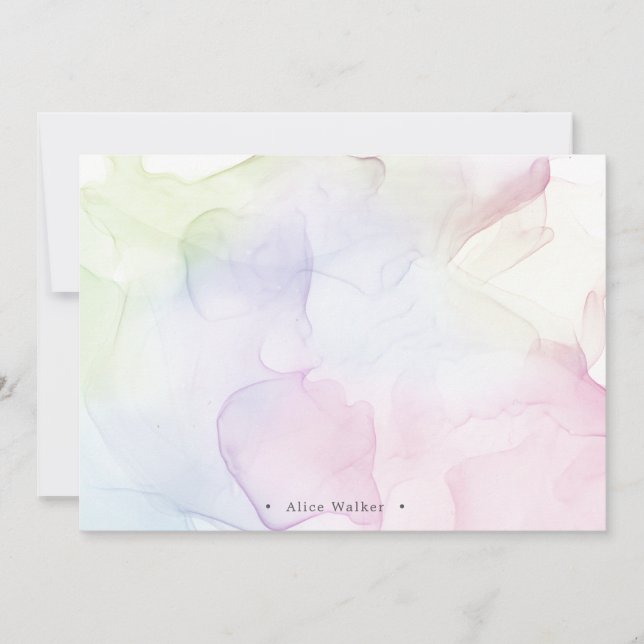 transparent pastel silke monogram Stationery Anteckningskort (Framsida)