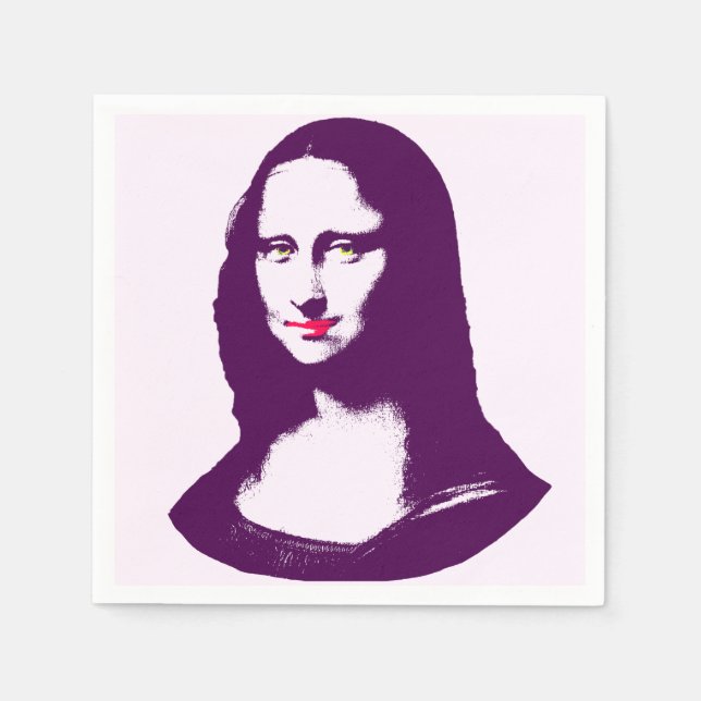 Transparent pop Art Mona Lisa Napkins Pappersservett (Framsidan)